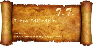 Turza Tétény névjegykártya